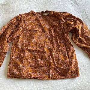 Universal Thread Long Sleeve Blouse in Brown Floral